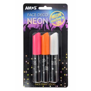 AMOS FACE PAINT/DECO 3 NEON COLORS BLISTER**