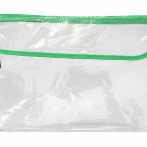 TREFOIL CLEAR LIBRARY BAG WITH ZIP GREEN
