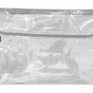 TREFOIL CLEAR LIBRARY BAG WITH ZIP GREY