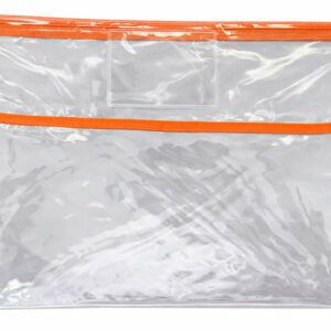 TREFOIL CLEAR LIBRARY BAG WITH ZIP ORANGE