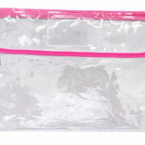 TREFOIL CLEAR LIBRARY BAG WITH ZIP PINK