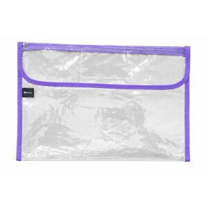TREFOIL CLEAR LIBRARY BAG WITH ZIP PURPLE