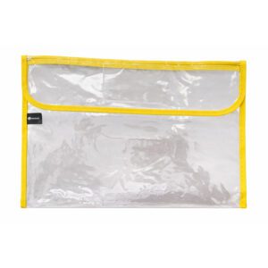 TREFOIL CLEAR LIBRARY BAG WITH ZIP YELLOW