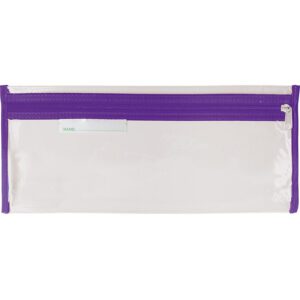 PRODUCTS > BACK TO SCHOOL CLEAR EXAM PENCIL BAG 33cm PURPLE