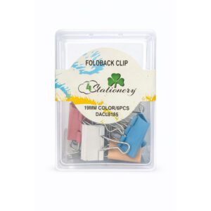 RETAIL BOX ACCESSORIES 6pc FOLDBACK CLIPS 19mm ASS