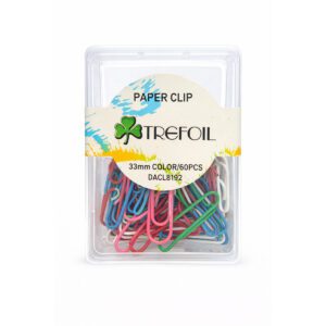 RETAIL BOX ACCESSORIES 60pc PAPER CLIPS COLOUR 33mm