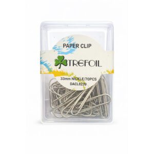 RETAIL BOX ACCESSORIES 70pc PAPER CLIPS SILVER 33mm